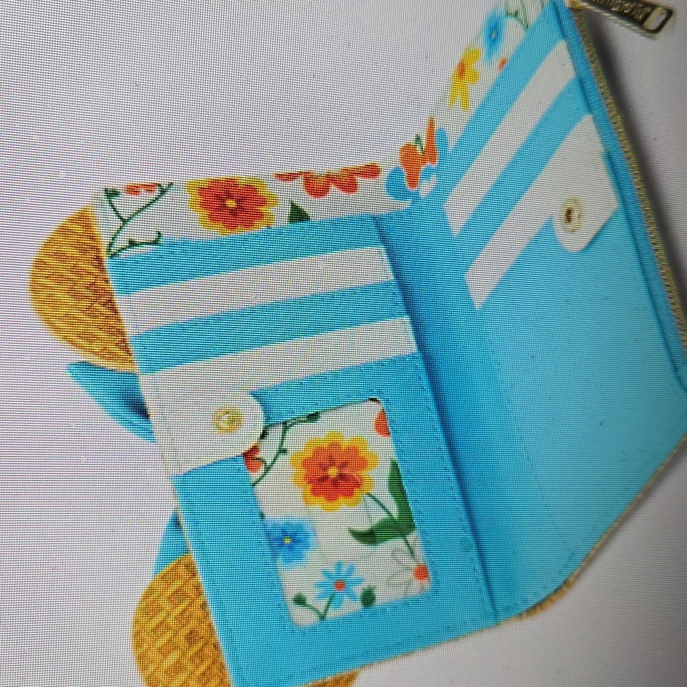 Loungefly Floral Woven Wallet with Blue Bow - Picture 4 of 4
